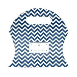 Juego de 12 Maletines Chevron Azul Marino