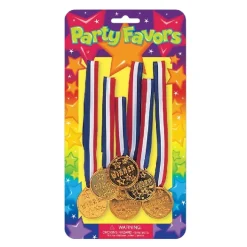 Juego de 6 Medallas Doradas de Plástico