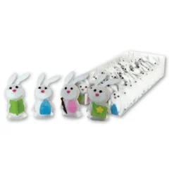 Juego de 4 Mini Conejos Estudiantes 5 cm