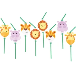 Juego de 8 Pajitas Animales de la Selva