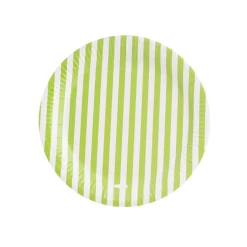 Juego de 12 Platos a Rayas Pistacho 18cm