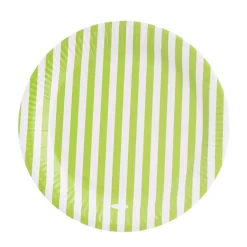 Juego de 12 Platos a Rayas Pistacho 23cm