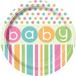 Juego de 8 Platos Baby Colores Pastel 22 cm