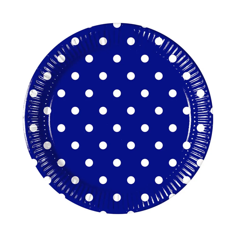 Juego de 8 Platos Blue Royal Dots 19 cm