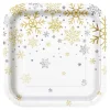 Juego de 8 Platos Copos de Nieve 17 cm