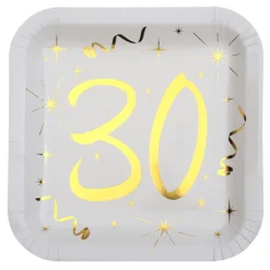 Juego de 10 Platos 30 Cumpleaños 22 cm