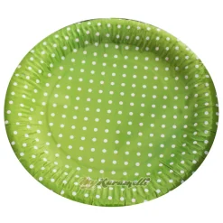 Juego de 10 platos de Papel Green Polkadot