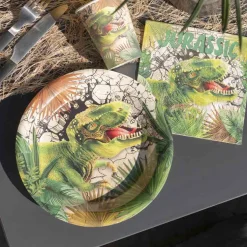 Juego de 10 Platos Dinosaurios Attack 22,5 cm