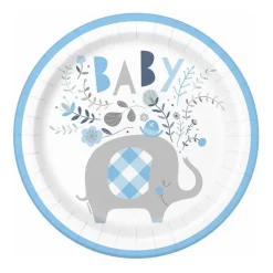Juego de 8 Platos Elefante Azul 22 cm