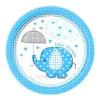 Juego de 8 Platos Elefante Azul 17 cm