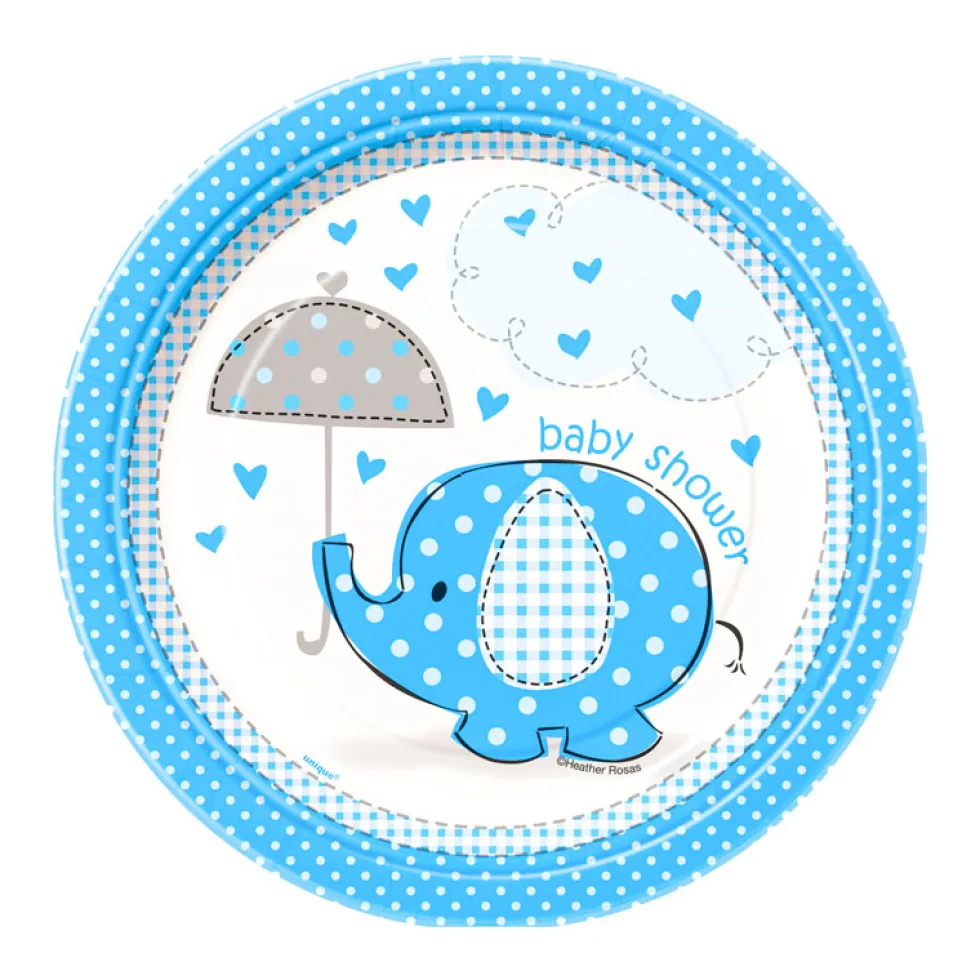 Juego de 8 Platos Elefante Azul 17 cm
