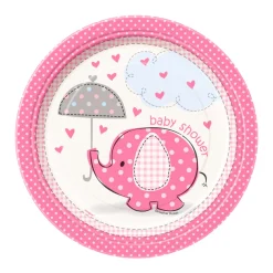 Juego de 8 Platos Elefante Rosa 17 cm