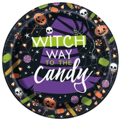 Juego de 8 Platos Esqueleto Halloween 17 cm
