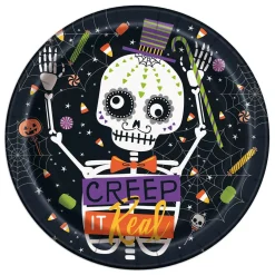 Juego de 8 Platos Esqueleto Halloween 22 cm