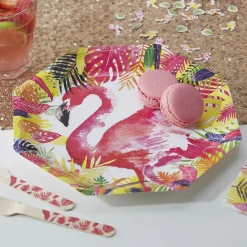 Juego de 8 Platos Flamingo Fun 25 cm