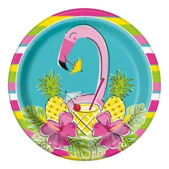 Juego de 8 Platos Flamingo y Piñas 22 cm