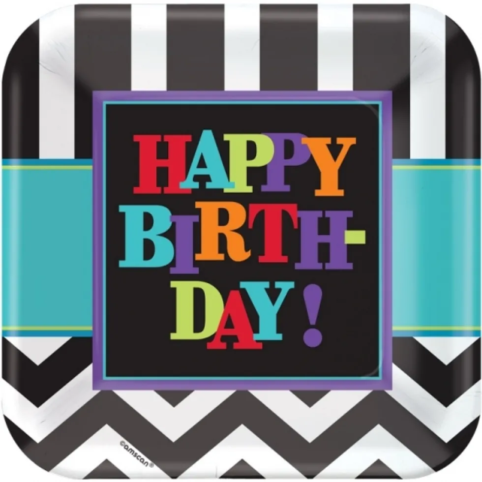Juego de 8 Platos Happy Birthday