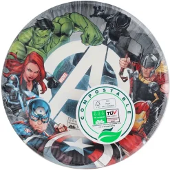 Juego de 8 Platos Los Vengadores 23 cm Compostables