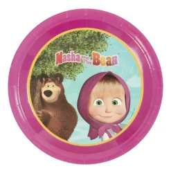 Juego de 8 Platos Masha y el Oso 22,5 cm