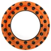 Juego de 8 platos naranjas con lunares negros 22cm