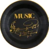 Juego de 10 Platos Negros Música 22 cm