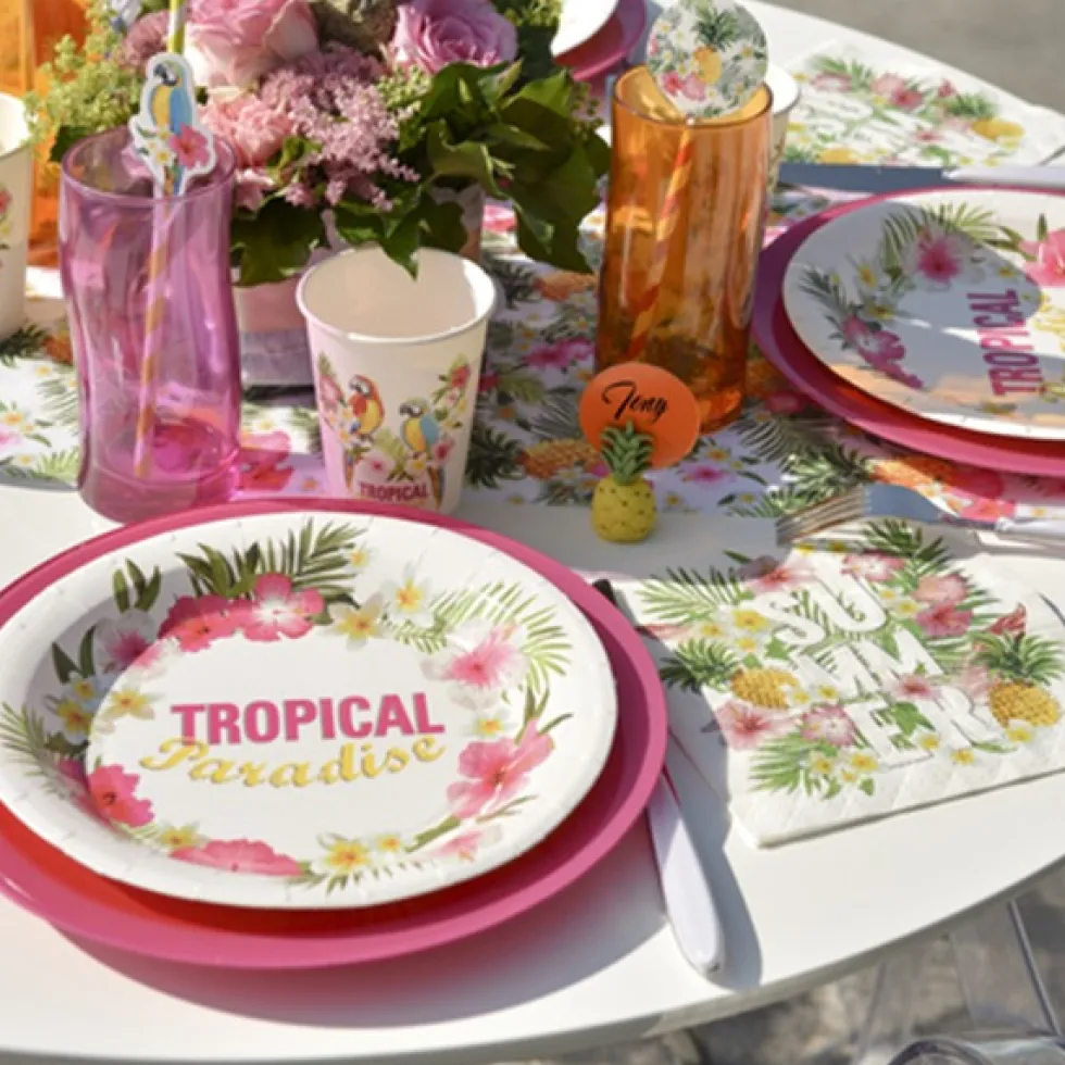 Juego de 10 Platos Paraíso Tropical