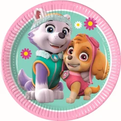 Juego de 8 Platos Patrulla Canina Skye y Everest 20 cm