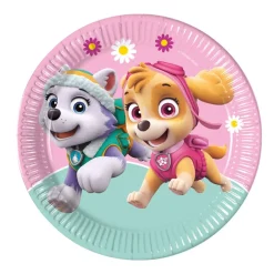 Juego de 8 Platos Patrulla Canina Skye y Everest 23 cm