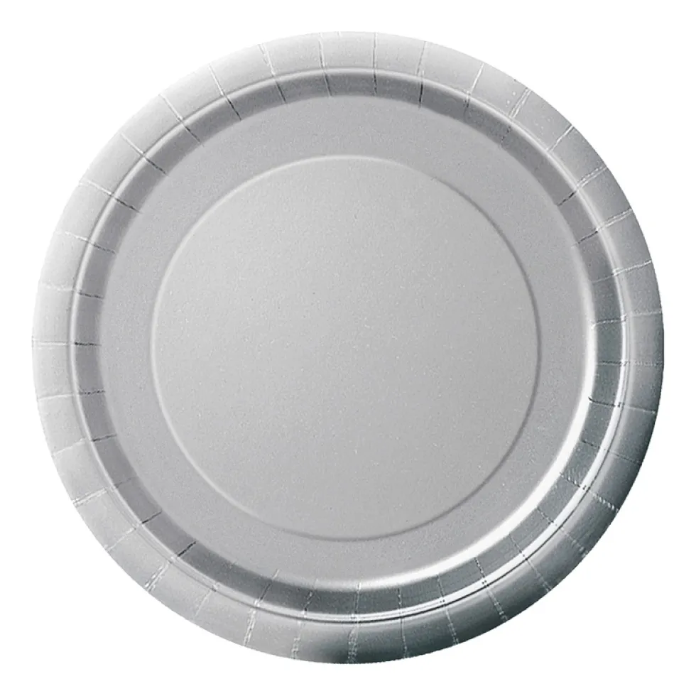 Juego de 8 Platos Plateados 17 cm