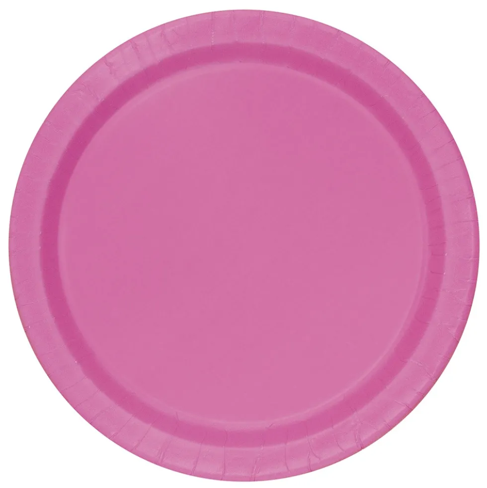 Juego de 8 Platos Rosa Fuerte 17 cm