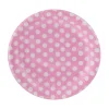 Juego de 6 Platos Rosas con Lunares Blancos