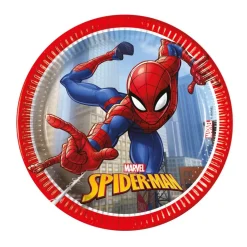 Juego de 8 Platos Spiderman 20 cm