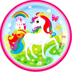 Juego de 8 Platos Unicornio 23 cm