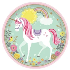 Juego de 8 Platos Unicornio Mágico 22 cm
