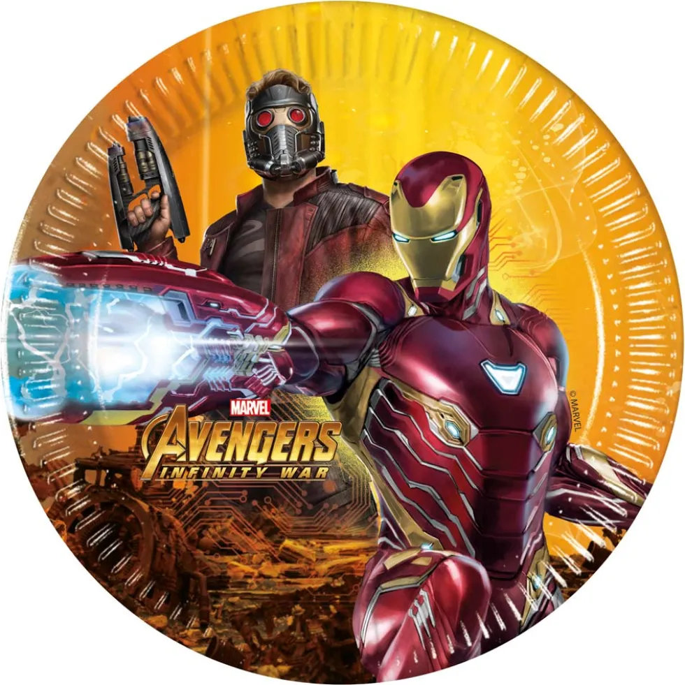 Juego de 8 Platos Vengadores Infinity War 19 cm