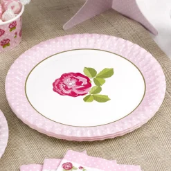 Juego de 8 Platos Vintage Rose