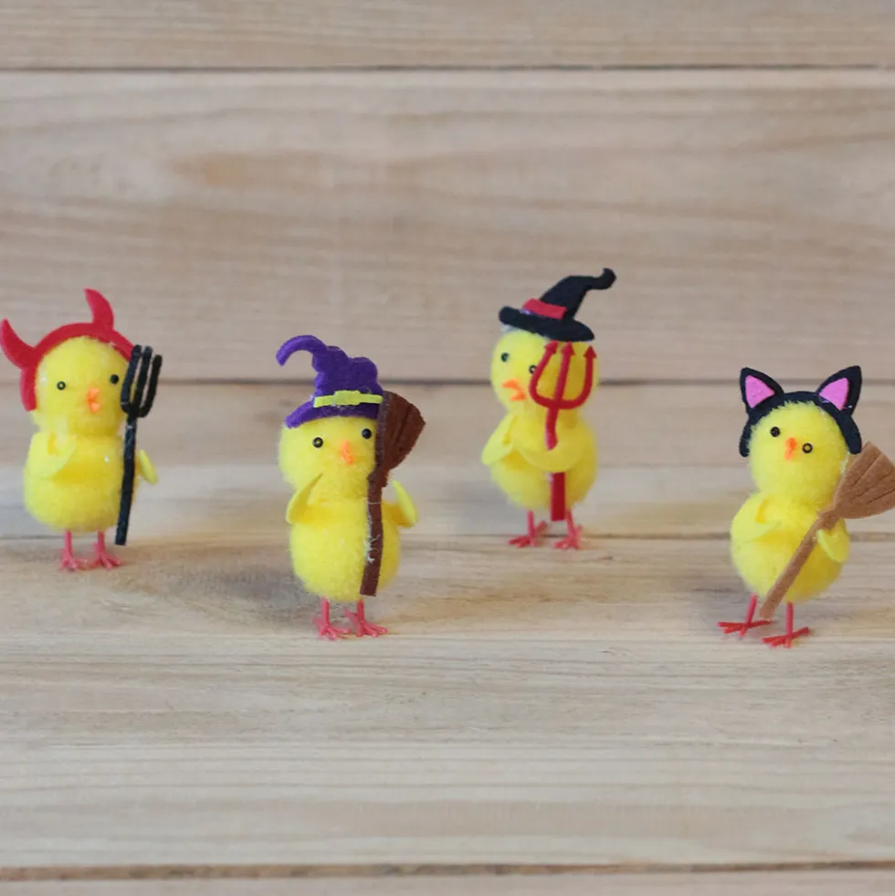 Juego de 4 Pollitos de Pascua Halloween