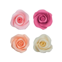 Juego de 10 Rosas Surtidas de Azúcar 5 cm - Dekora