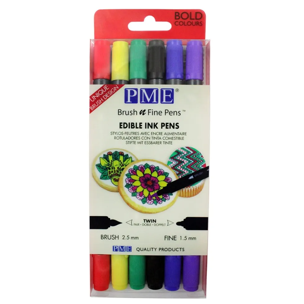 Juego de 6 Rotuladores Comestibles Doble Punta