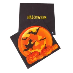 Juego de 20 Servilletas Bruja y Calabazas