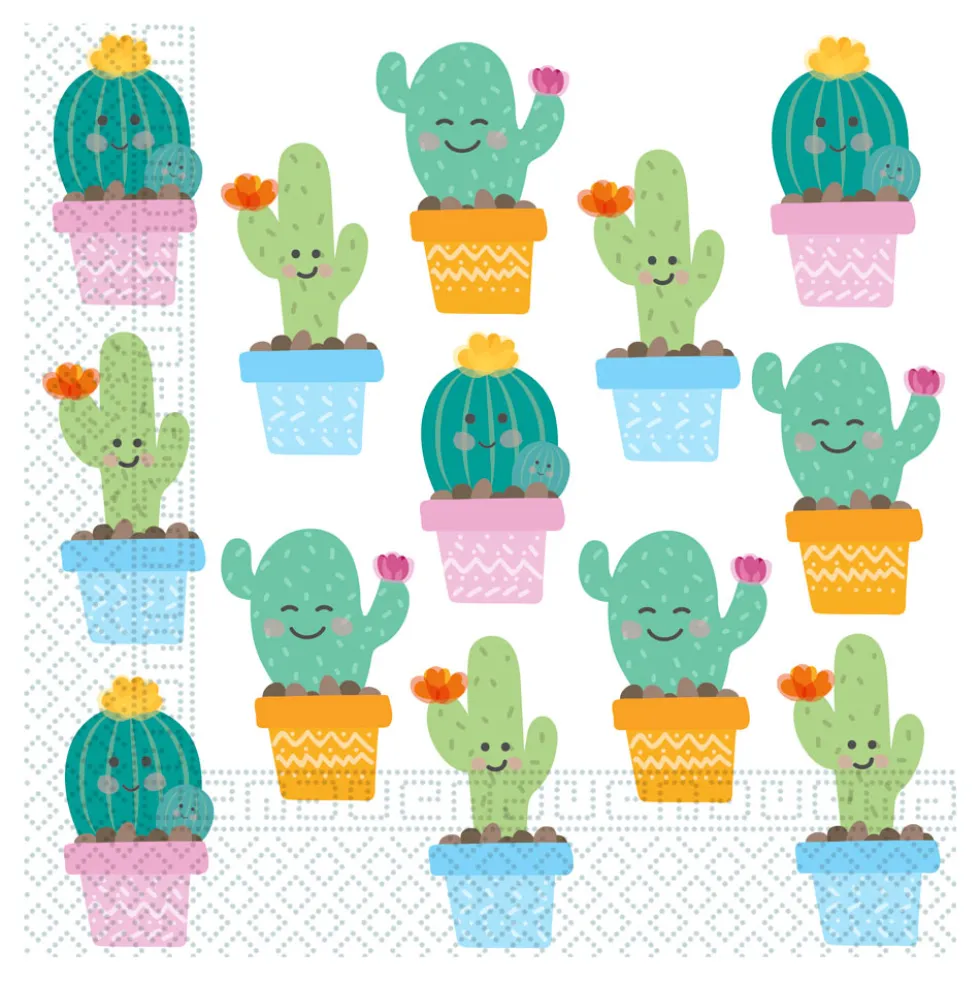 Juego de 20 Servilletas Cactus