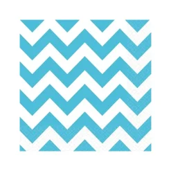 Juego de 20 Servilletas Chevron Celeste