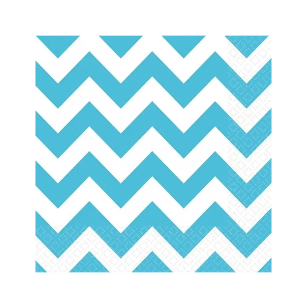 Juego de 20 Servilletas Chevron Celeste