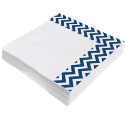 Juego de 20 Servilletas Chevron Azul Marino