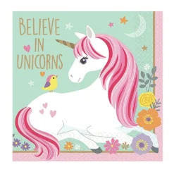Juego de 16 Servilletas Coctail Unicornio Mágico