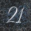 Juego de 16 Servilletas 21 Cumpleaños Azul