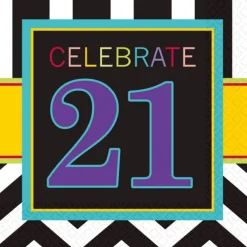 Juego de 16 Servilletas 21 Cumpleaños