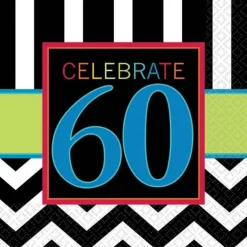 Juego de 16 Servilletas 60 Cumpleaños