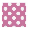 Juego de 16 servilletas de Coctail Rosas con Lunares Blancos