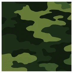 Juego de 16 Servilletas Estampado Militar